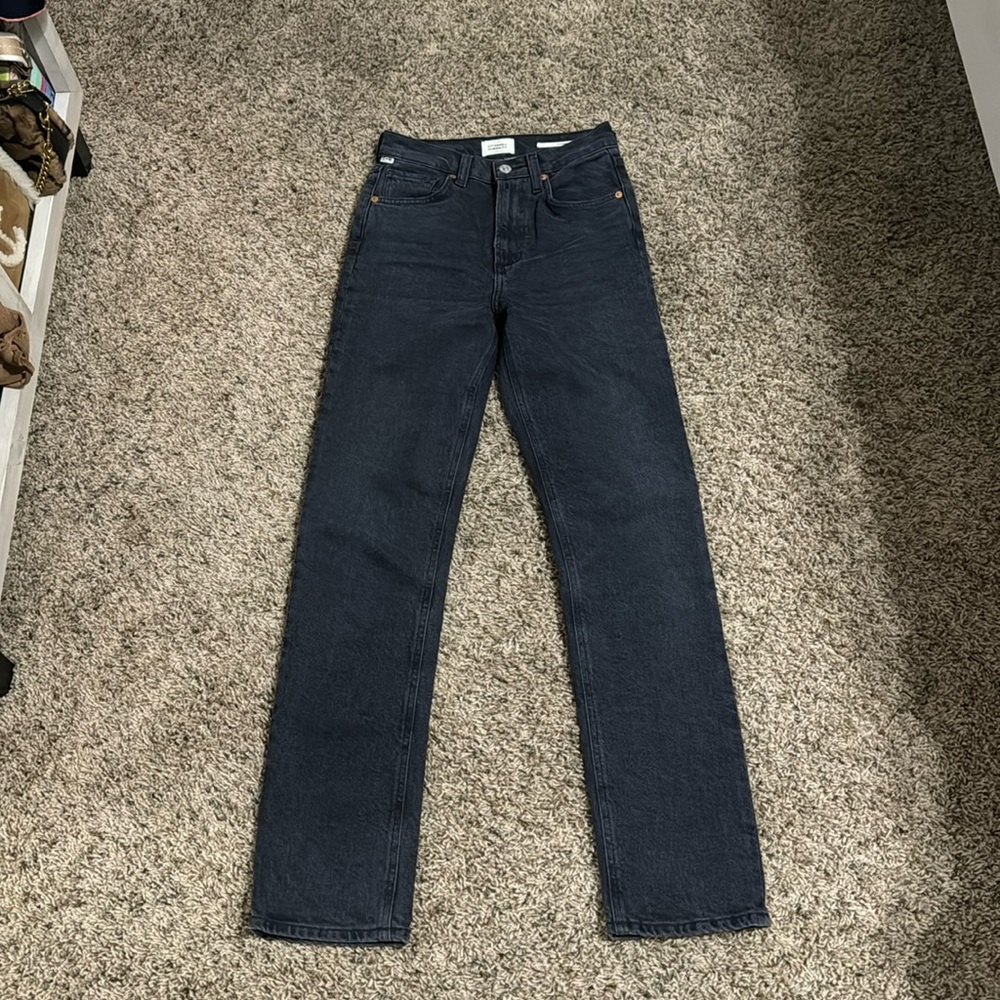 Women's Straight Leg Jeans - Dark Blue